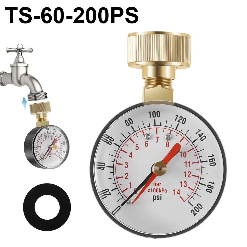 Garden Hose Pressure Gauge 0-200 Psi - close-up view
