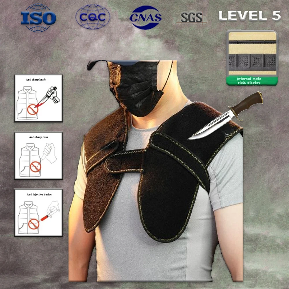 وسادات حماية الكتف المضادة للطعن من المستوى 5 من SGS، مضادة للطعن، دفاع بنفسك، درع مقاوم للحماية للأمن في الهواء الطلق