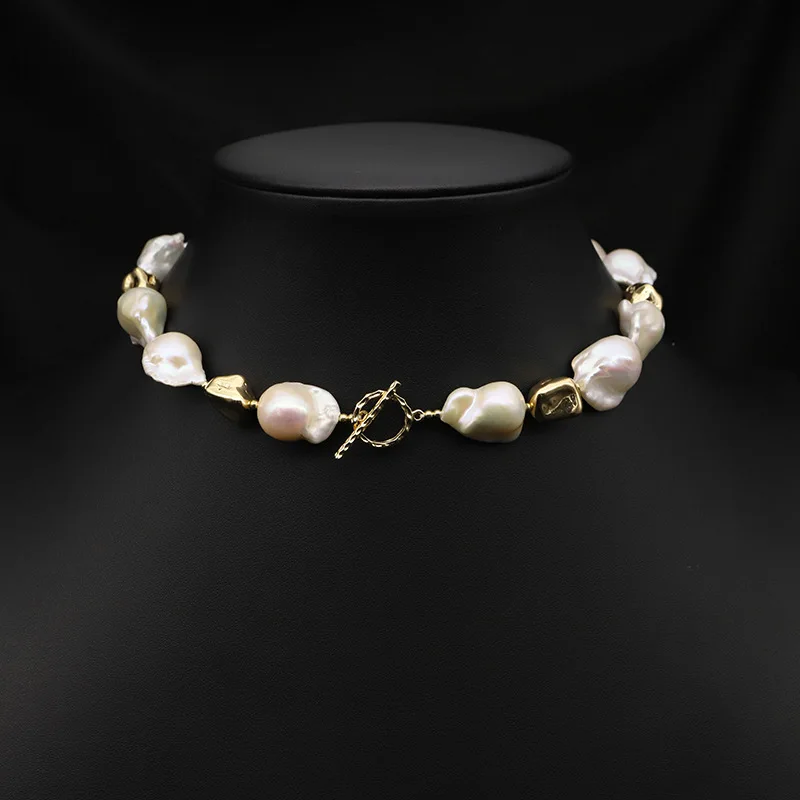 Natural Pearl Necklace, A Versatile And Elegant Baroque-Style Beaded Clavicle Chain Women