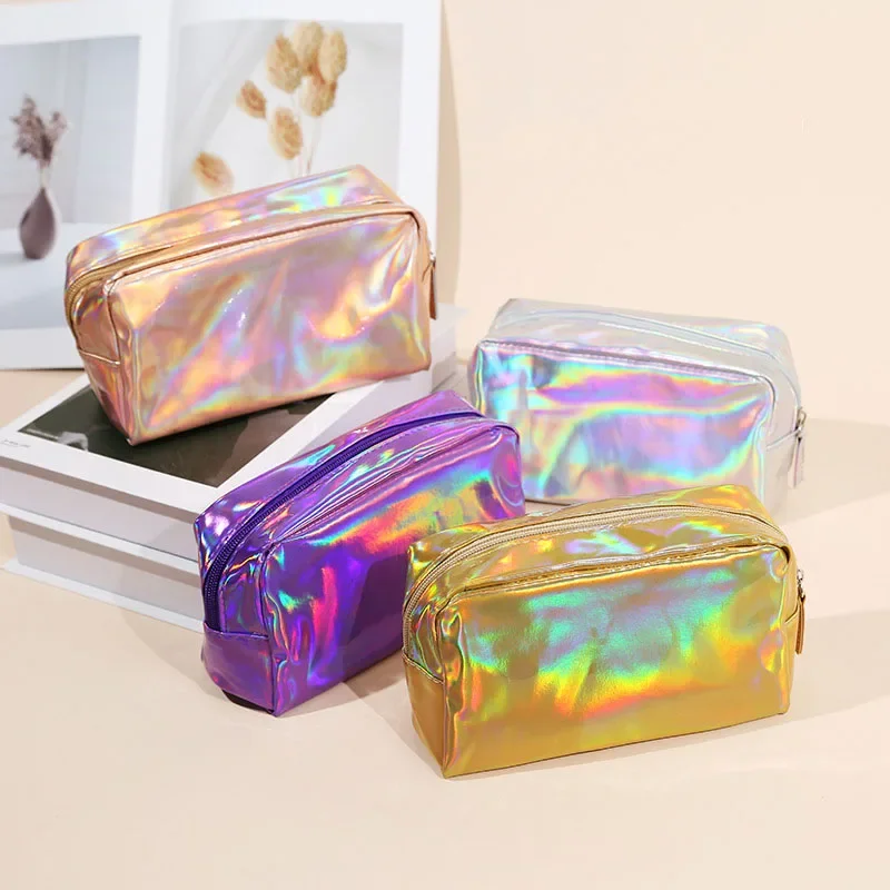 Trendy New Laser Design Clutch Storage Zipper Bag Waterproof and Dirt  Makeup Pouch Fashion Women's Cosmetic Bag