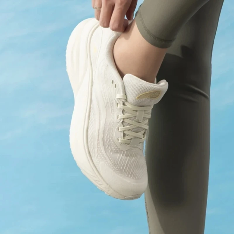 Adidas Floatnova Reaf Running Shoes for Women, Comfortable and Versatile, Simple Thick-Soled Lace-Up Fabric Mesh Breathable Off-White Kj0213