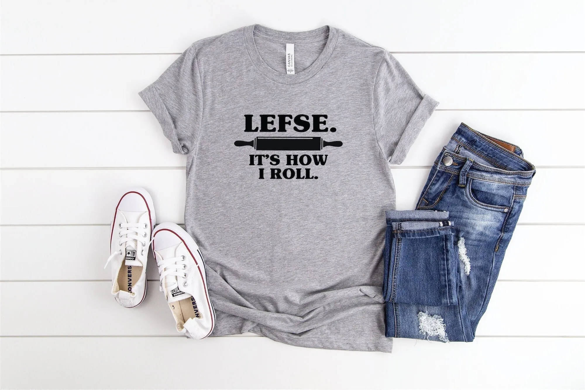 Lefse It'S How I Roll T Shirt Rolling Love Norwegian Clothing For Men Or Women Scandinavian