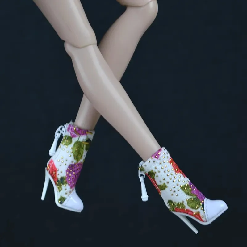 

Обувь для кукол-супермоделей 1/6, модные туфли на высоком каблуке в ретро-стиле с вышивкой для кукол Kissmela FR2 FR6.0 Nu.face, аксессуары для кукол.