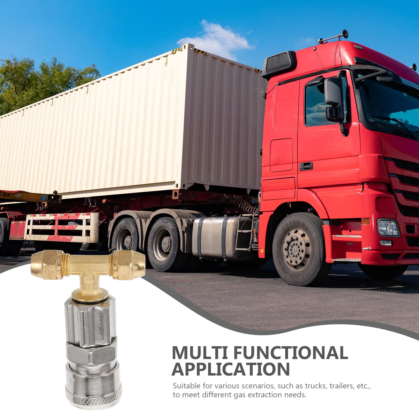 Heavy Duty Truck Trailer Air Fitting Straight Tee Seat Airbag Tank Cylinder Air Supply Connector Pneumatic Tank Joint Fittings
