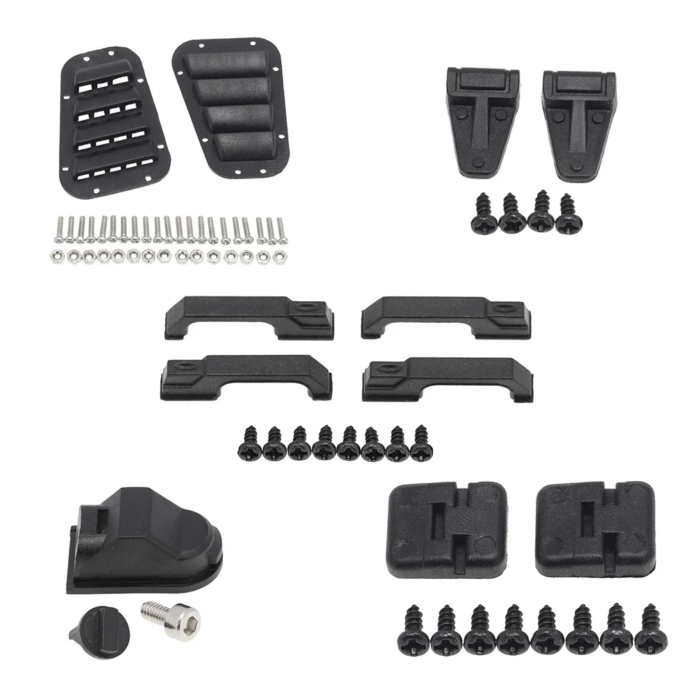 

Metal Scale Accessories Set Door Hinges Hood Grille Handles Engine Cover Hinge Fuel Cap for 1/10 TRX-4 Defender D90 RC Crawler