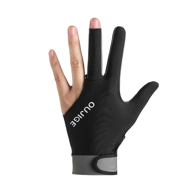 Перчатки для левой руки, бильярдные перчатки с тремя пальцами, противоскользящие наклейки, эластичные тренировочные перчатки для бильярда, аксессуары для занятий снукером