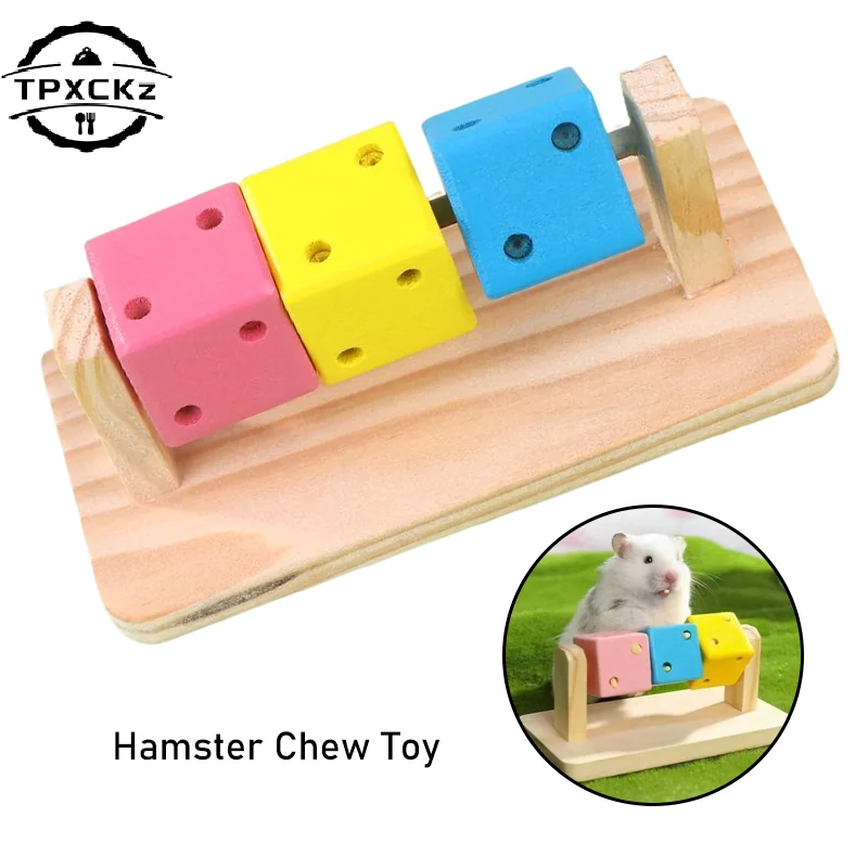 1PC Hamster Kauen Spielzeug Holz Plattform Schleifen Zähne Spielzeug Übung Intelligenz Training Bunte Holz Block für Kleine Tiere
