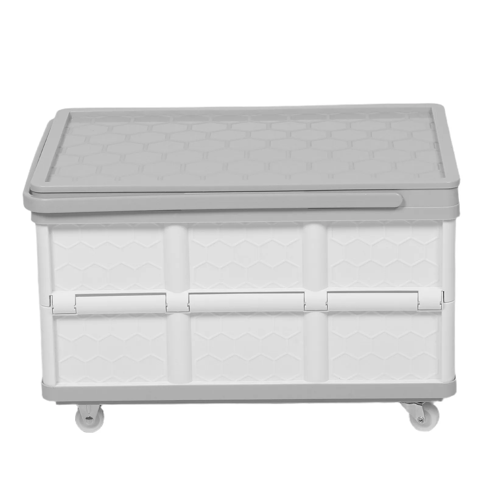 

Folding Storage Crate with Wheels Heavy Duty Collapsible Rolling Cart for Classroom Home Car Trunk Organization Large Capacity