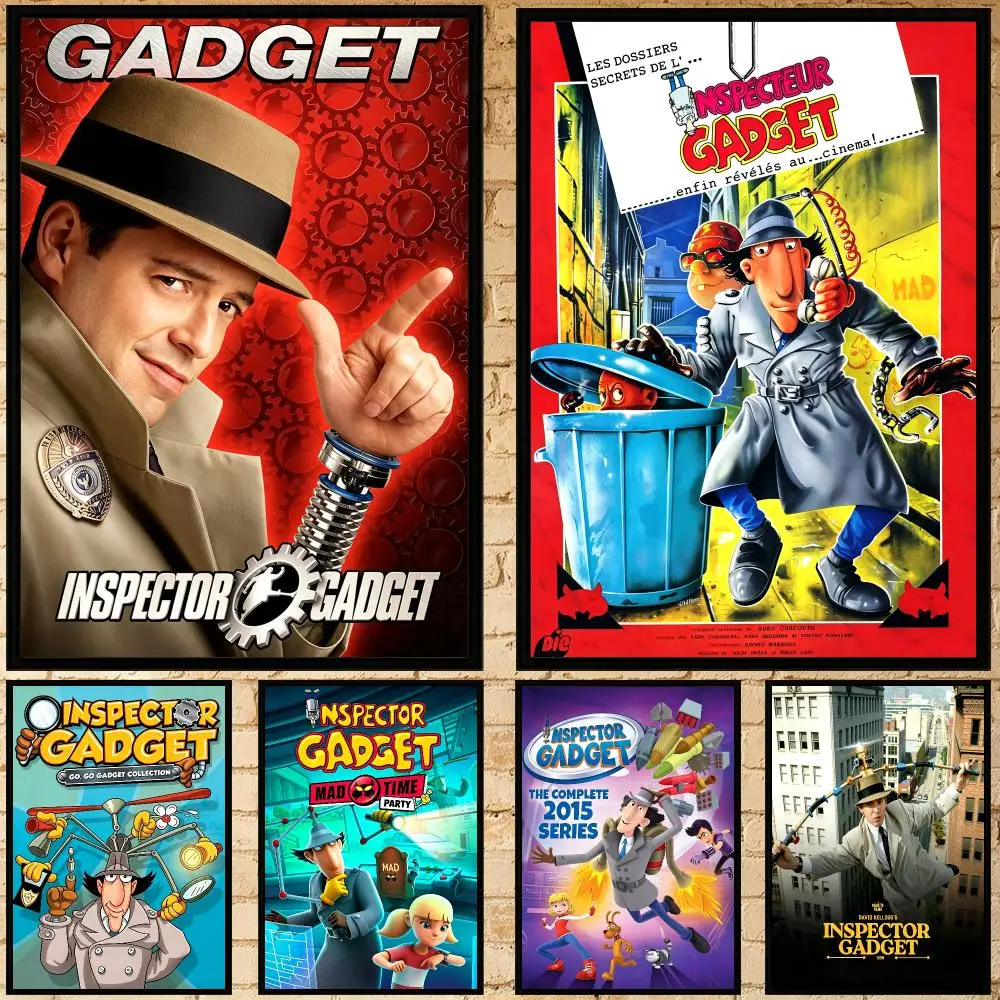 Anime Inspector Gadget Poster HD Wasserfest Selbstklebender Kunstdruck Wanddekoration für Schlafzimmer Wohnzimmer Geschenk