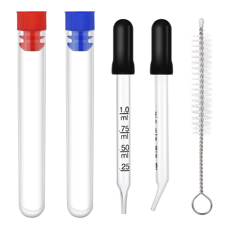 

2Pcs 1Ml Eye Dropper, Glass Pipette With Measurements Bent & Straight Tip Eyedropper Calibration Liquid Dropper