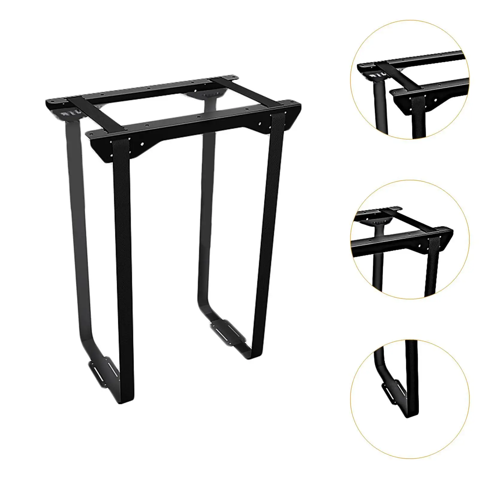 Adjustable Under Desk CPU Holder Strong Steel Bracket with Woven Nylon Straps for Desktop Computer Case Hanging Mount