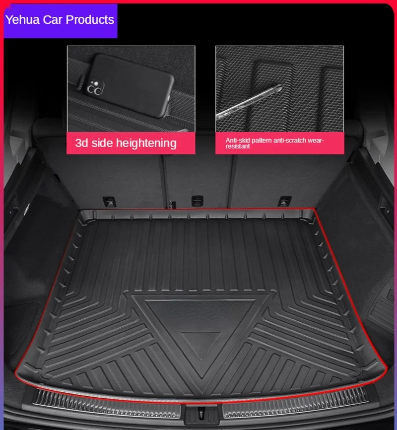 For VW Volkswagen Touareg 04-21 TPO Trunk Mats Cargo Liner Waterproof Floor Mat Protection Carpet Specialized Auto Accessories