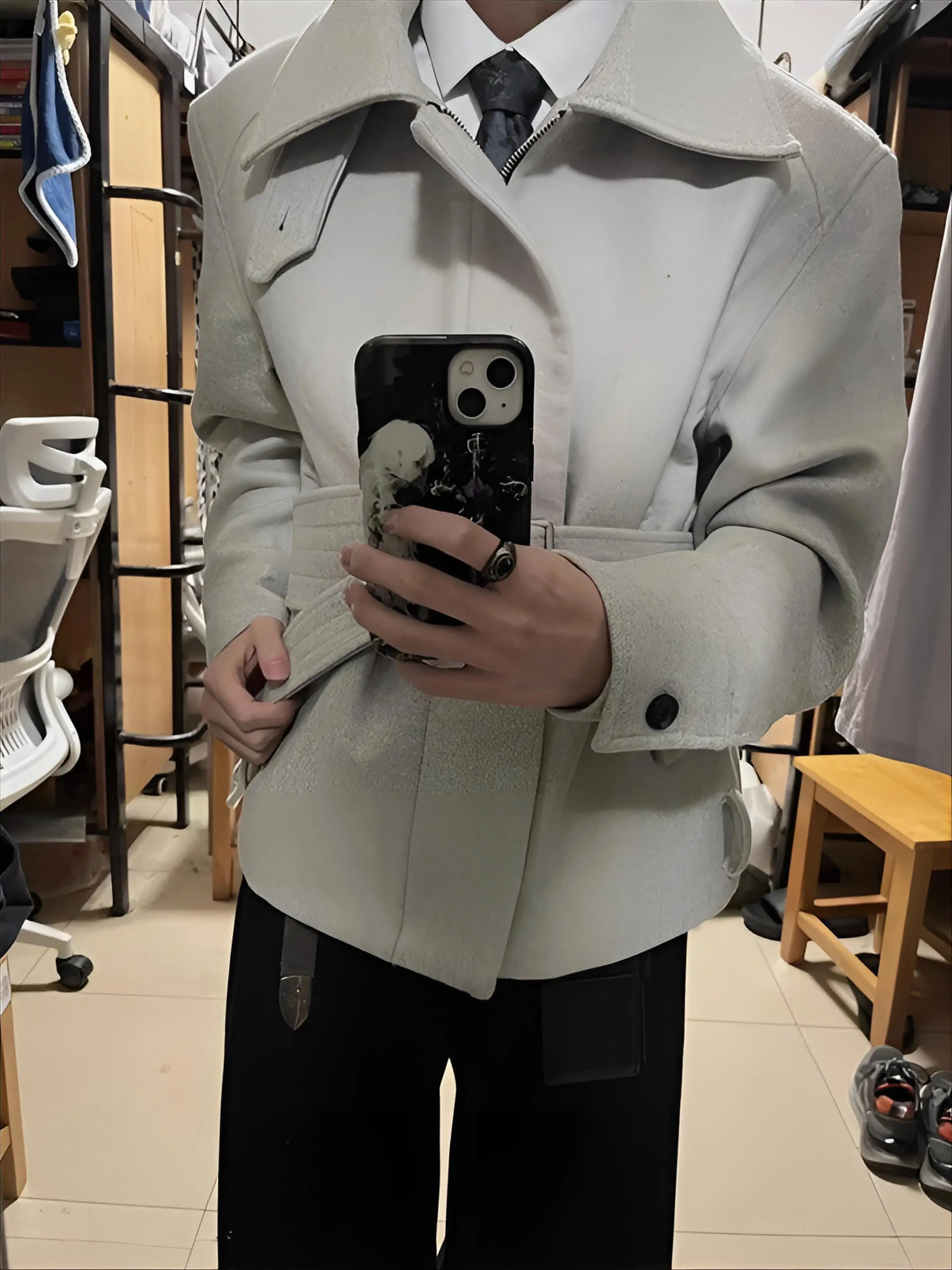 

Wool Blend Jacket Man For Work Mens Psychedelic Trippy Colorful Vibrant Energetic Dynamic Creative Artistic Graphic Design Style