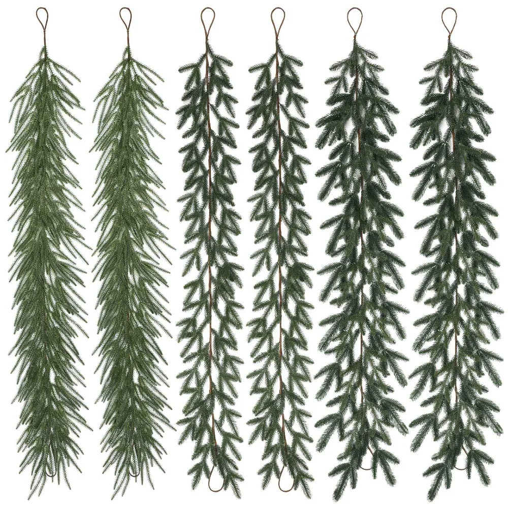 

Новинка 2025 года, имитация зеленых растений, гирлянда из ротанга, подходит для отеля, дома, рождественские украшения, реквизит, Рождество