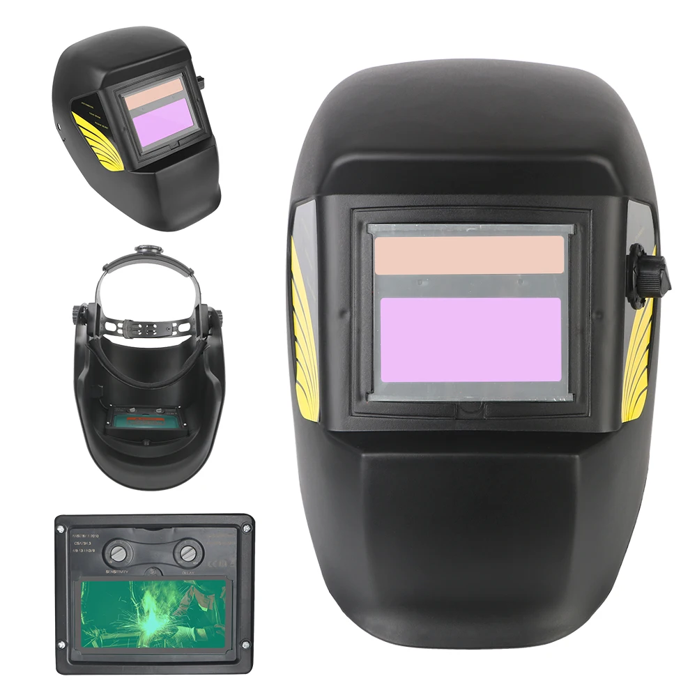 Welding Mask Large View Welding Helmet True Color Lens Auto Darkening Welder Mask Solar Power For Arc Weld Grind Cut