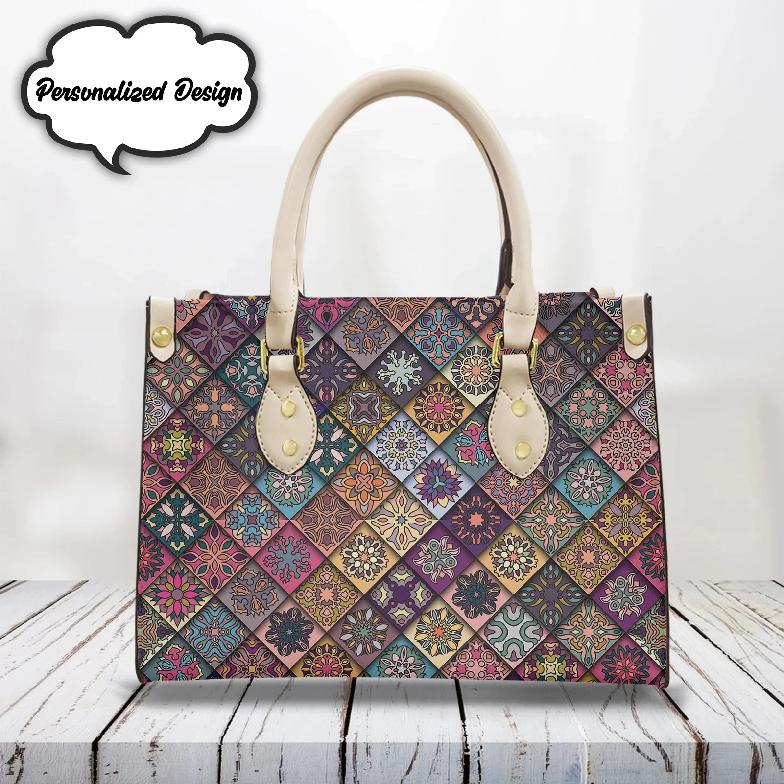 Mandala Pattern Bohemian Style Handbags for Laides Casual Cross Tote Bags Luxury Designer Handbags Exquisite Sac A Main Femme