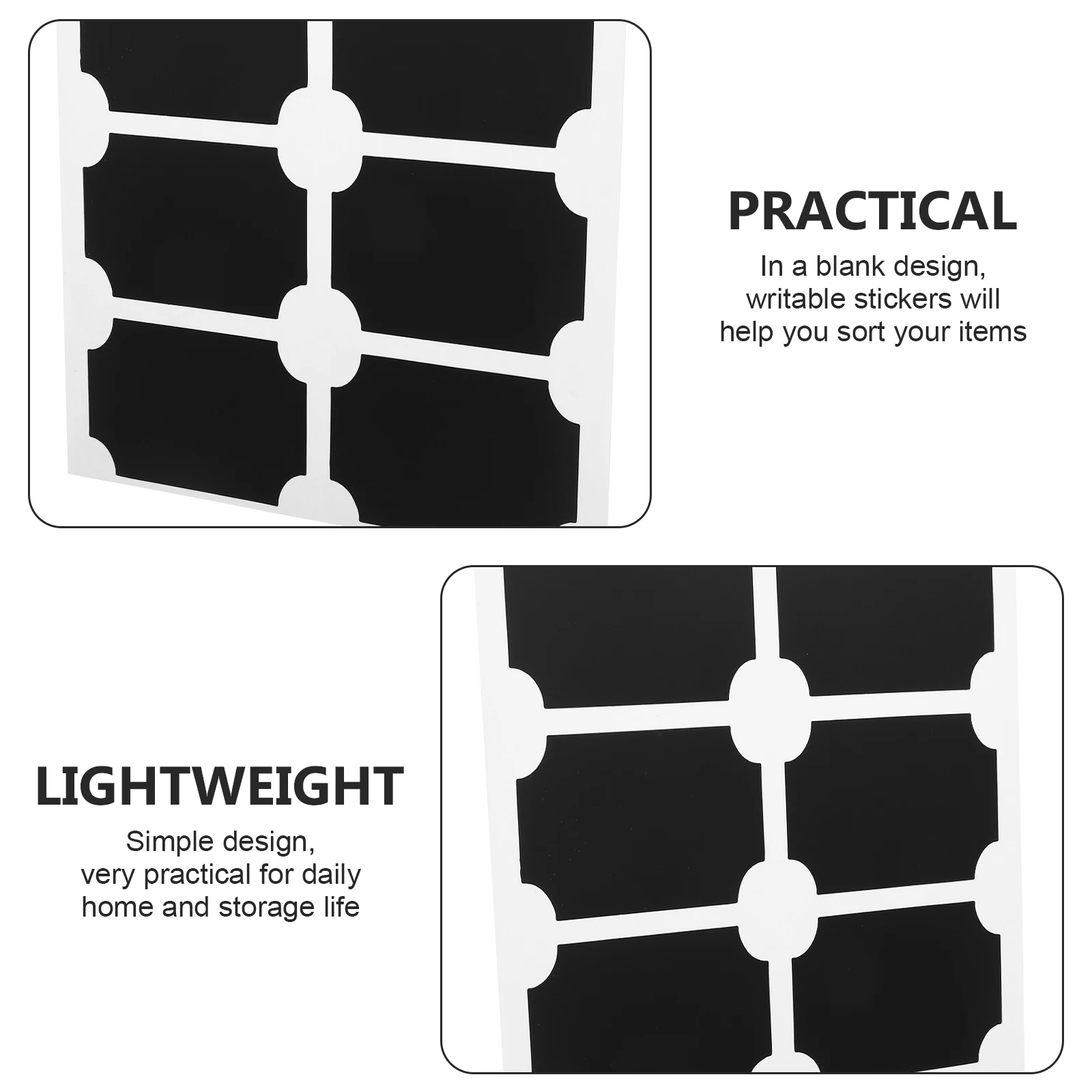 

20 Sheets Black Chalkboard Stickers Self Adhesive Waterproof Labels for Jars Food Seasoning Bottle Writable Name Tag Folder
