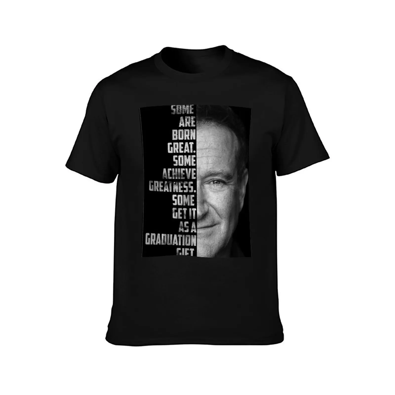 Robin Williams Text Portrait T-Shirt Anti-Perspiration Workout Top T-Shirt
