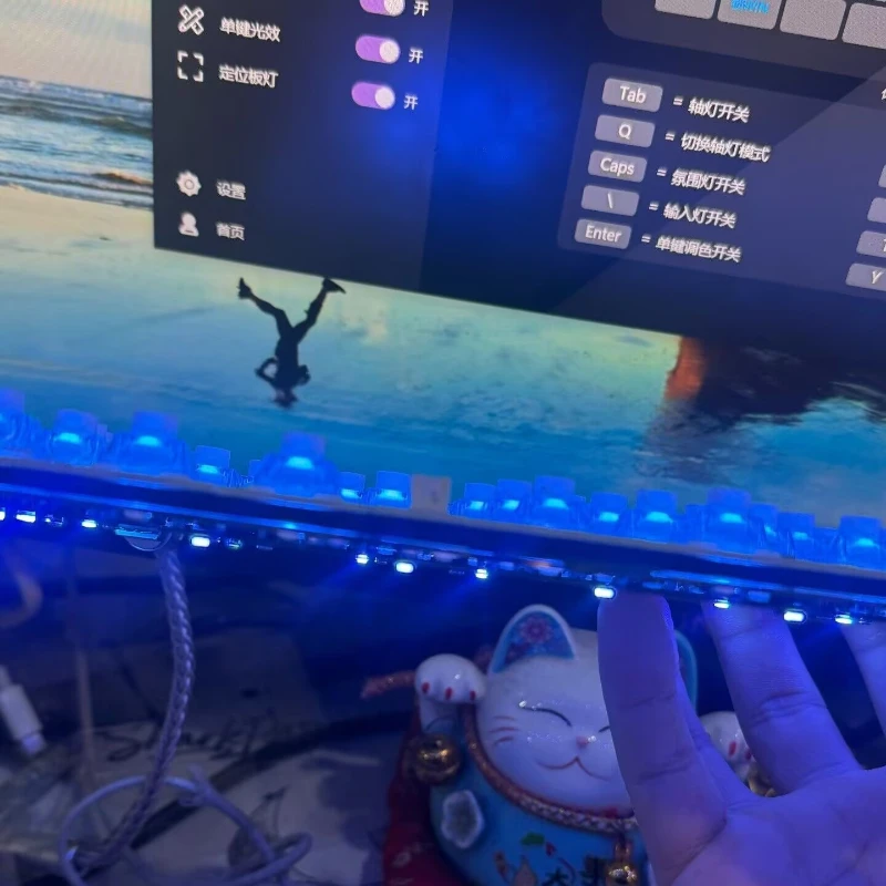 Snow Meow Full Change Magnetic Axis Keyboard Custom Tri-mode Wireless Bluetooth M64 PCB RT0.001 PCB+inner Liner+ Hollow Shell