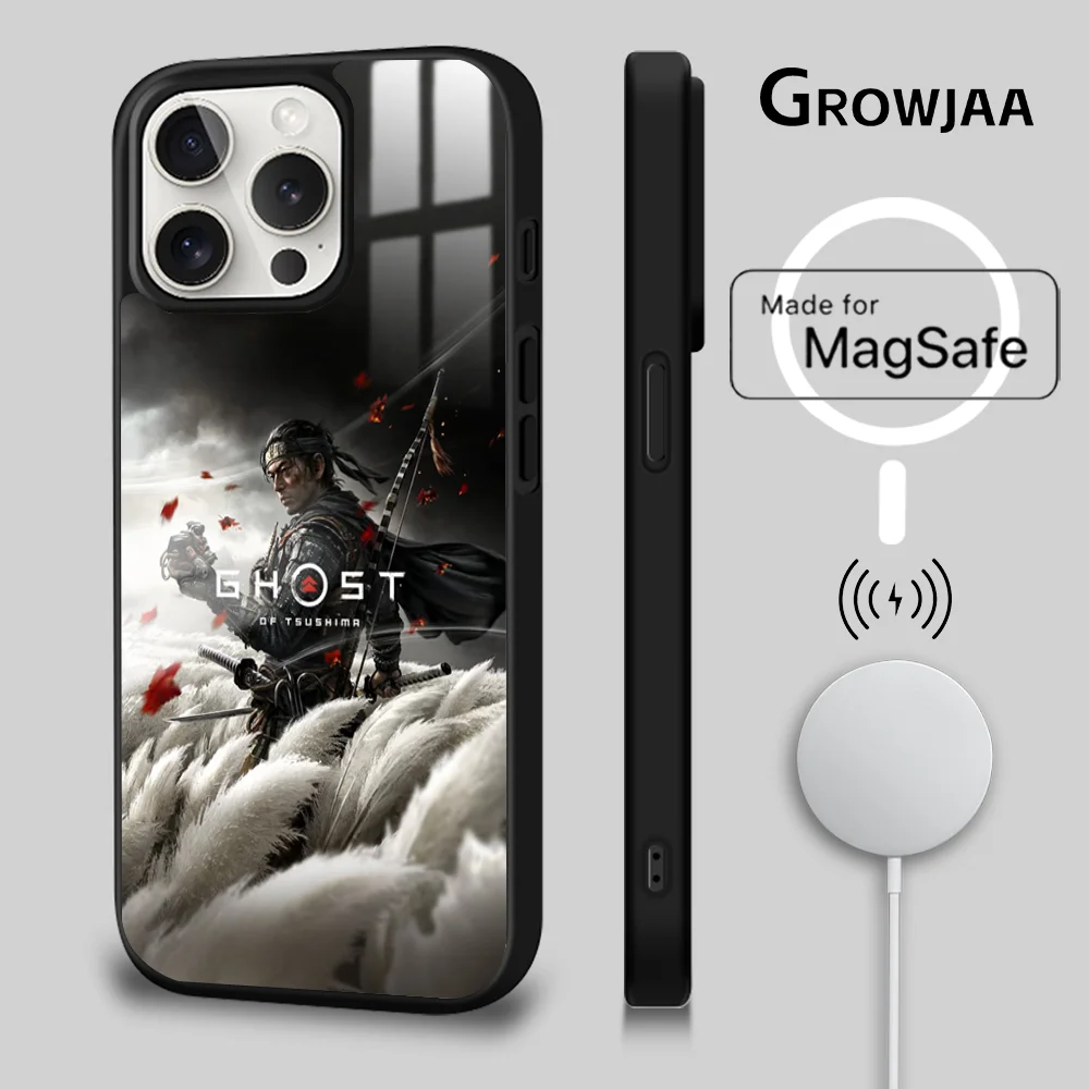 Cool Warrior Game G-Ghost Phone Case For iPhone 16 15 14 13 12 11 Pro Max Plus Mini Magsafe Mirror Wireless Magnetic Cover