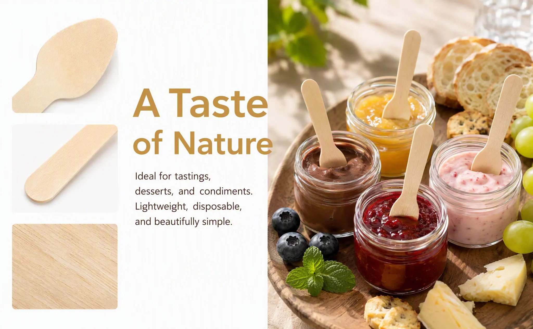 100Pcs Wooden Ice Cream Spoons Disposable Mini Dessert Spoons Smooth Surface Safe for Cake Yogurt Tasting Scoops Small Serving