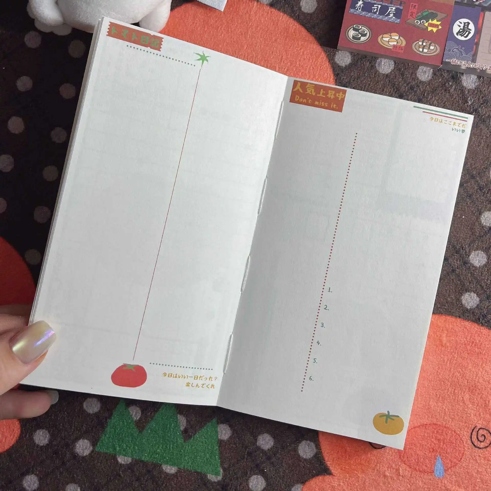 الطماطم لاكي المحمولة عالية الجمال صفحة ملونة تصميم كتيبات Ins الرياح خطة الطالب المحمولة دفتر صغير #4