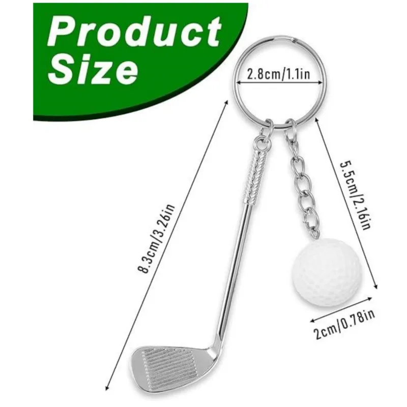 1/6pc Fun and Unique Mini Golf Club Ball Keychain - Perfect Gift for Golf Enthusiasts， Add a Sporty Touch to Your Look!