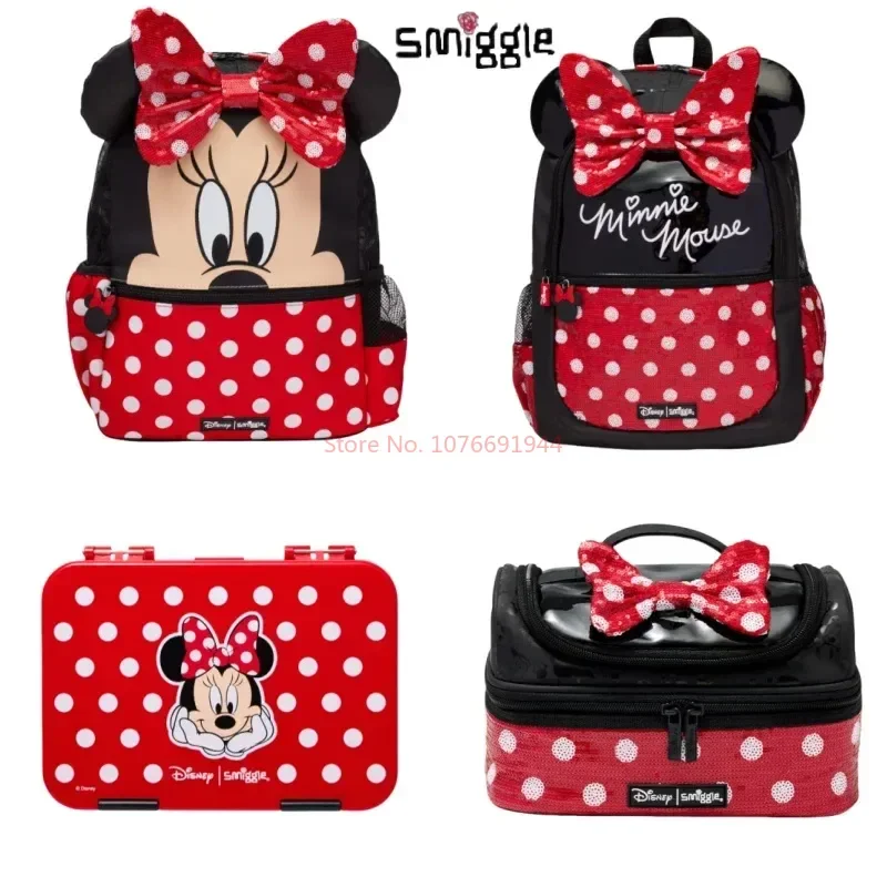 

Оригинальная австралийская сумка Smiggle Disney Минни Маус детская школьная сумка канцелярская Подарочная коробка сумка для ланча Рюкзак Кошелек подарки