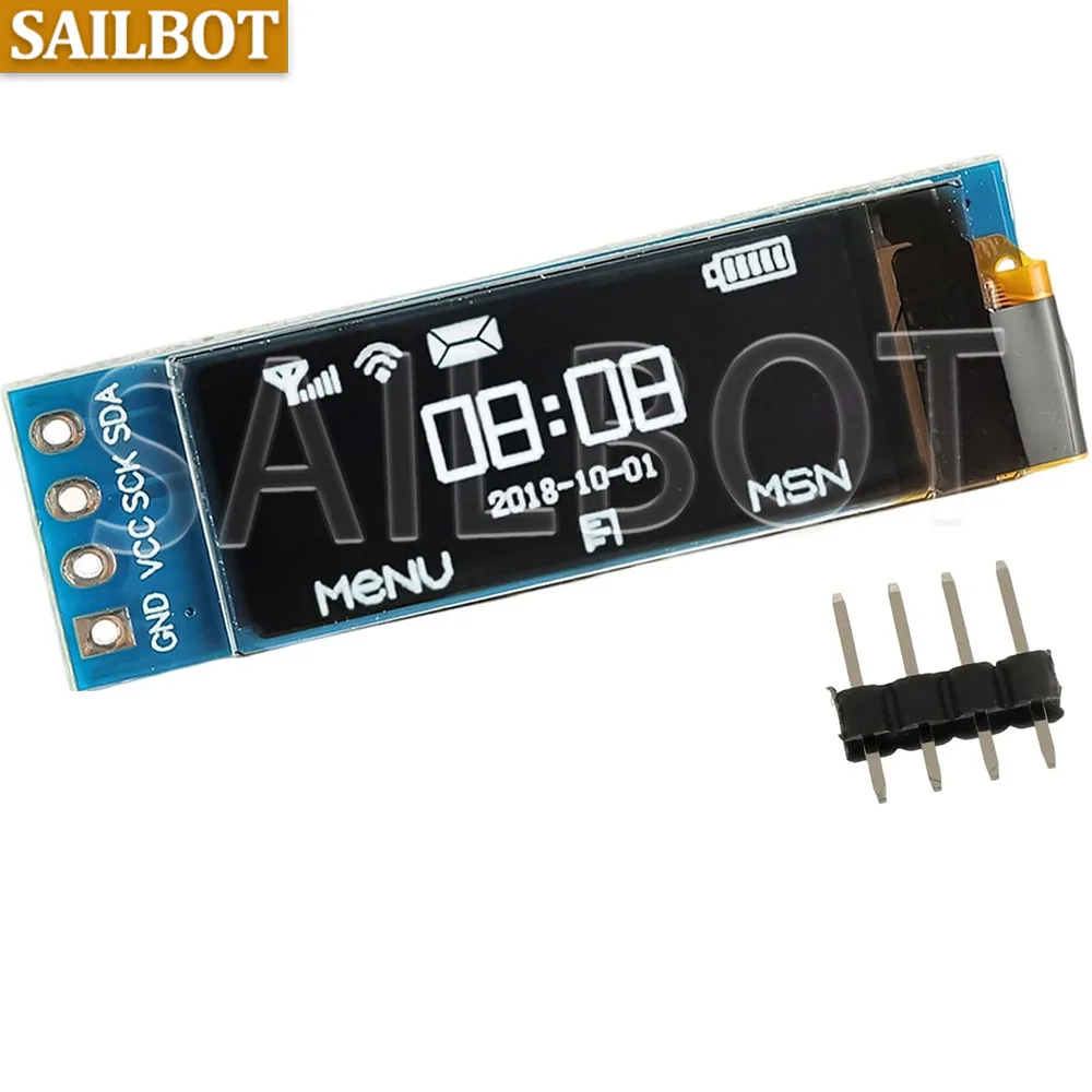 1-10 Uds. Módulo OLED de 0,91 pulgadas 0,91 "blanco/azul OLED 128X32 OLED LCD módulo de pantalla LED 0,91" IIC comunicación