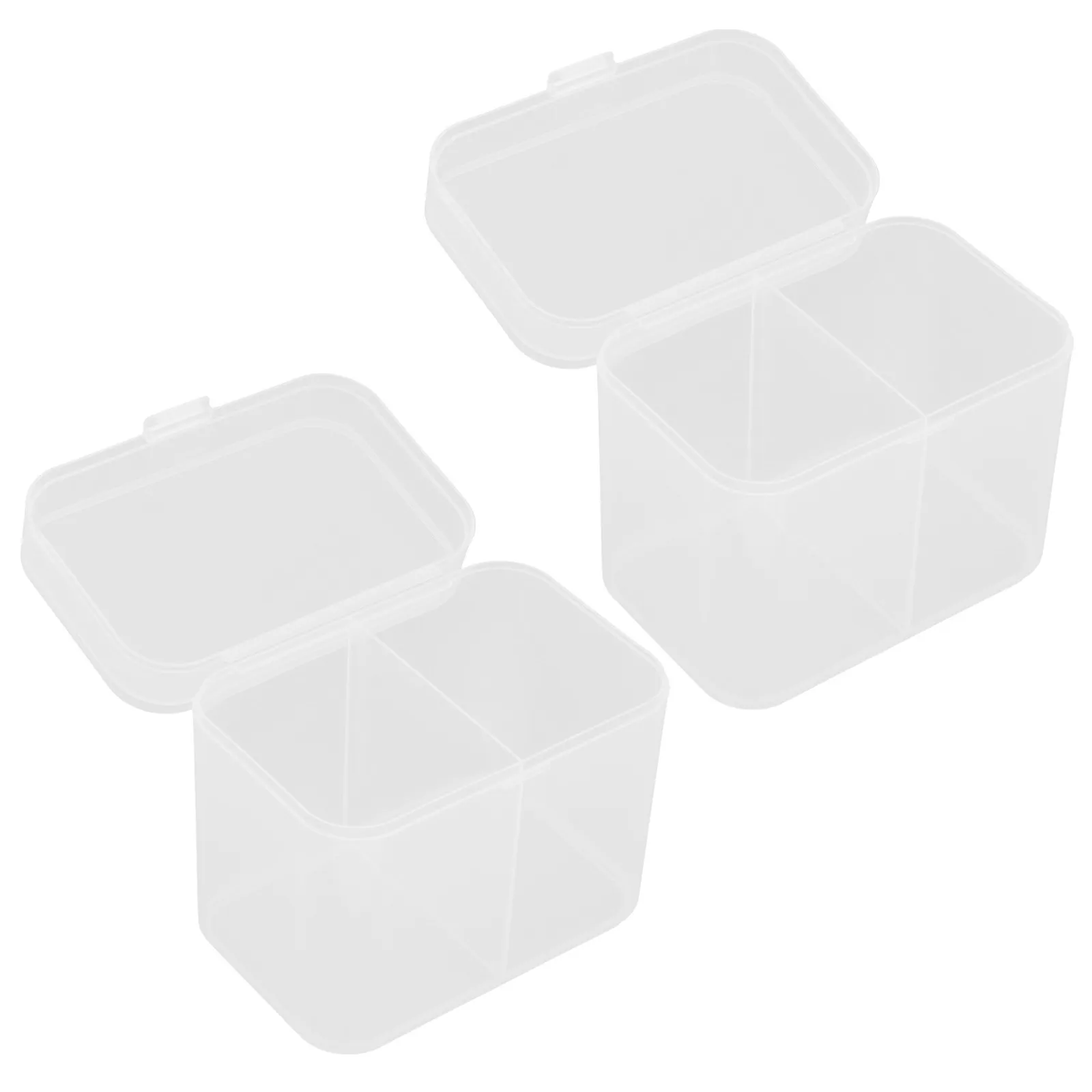 2Pcs Cotton Pad Dispenser Nail Polish Remover Pad Box Sturdy Dustproof Plastic Container for Nail Art and Makeup