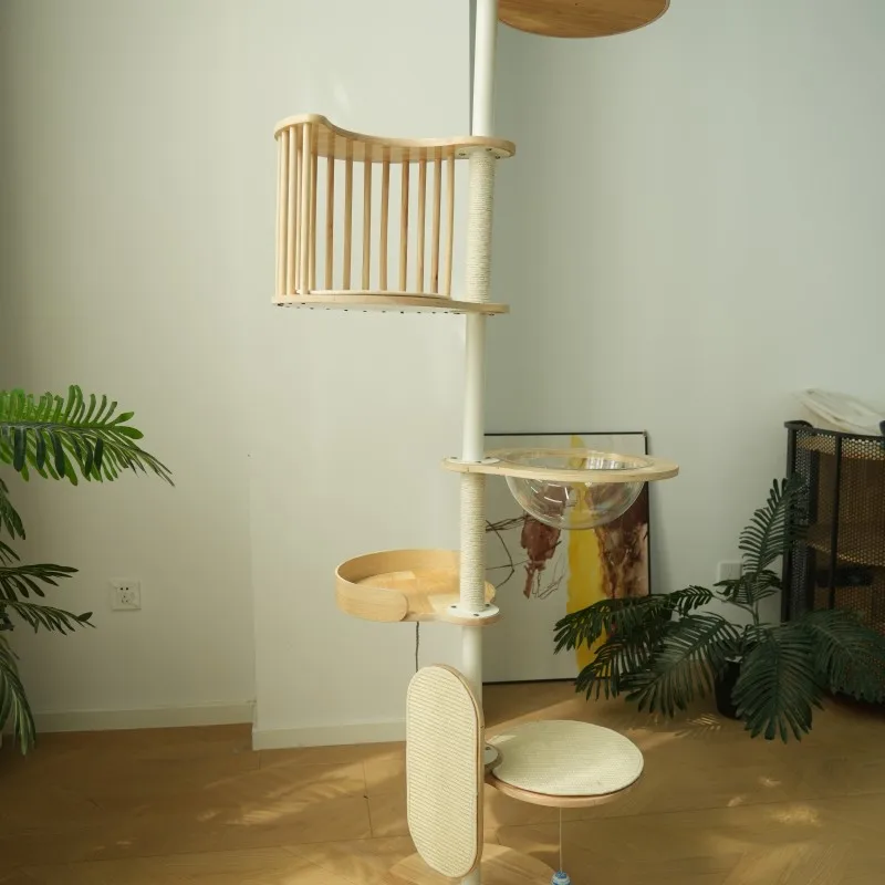 Factory Direct Large Modern Eco-friendly Durable Cat Tree Tower Wholesale Luxury Floor-to-Ceiling Cat Scratching Post Hammock