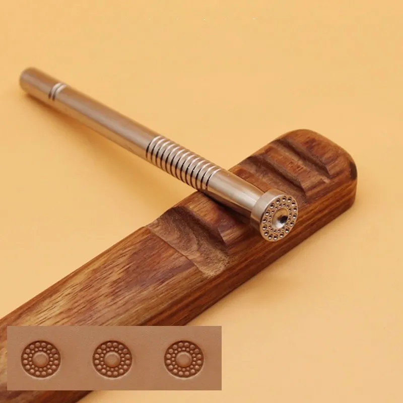 

J62-22 Layered Flower Center Stamp 12mm - 304 Stainless Steel Arabesque Embossing Tool For Leathercraft | 3D Floral Pattern Mold