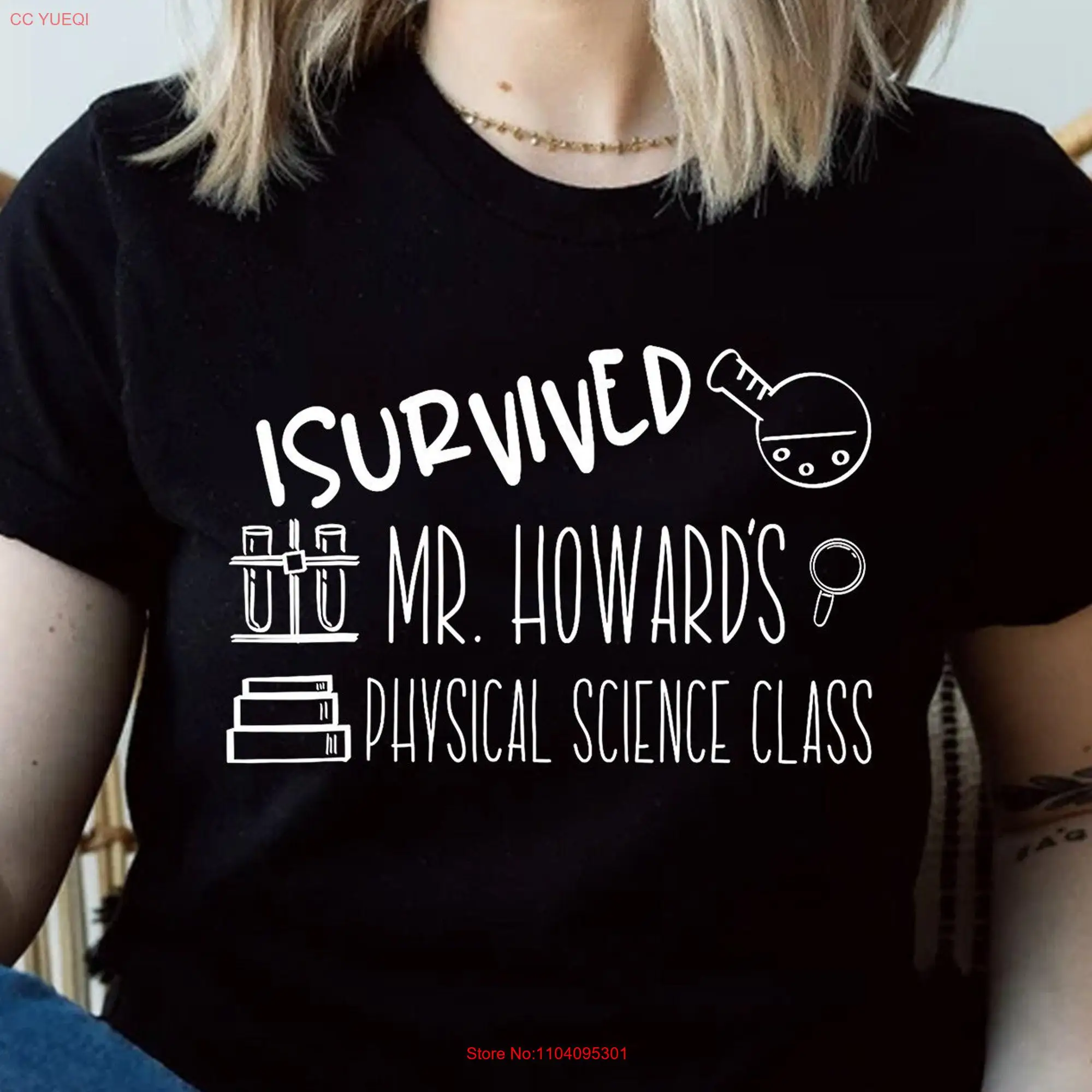 I Survived Physical Science Class T Shirt Teacher Funny s Lover Back to School long or short sleeves