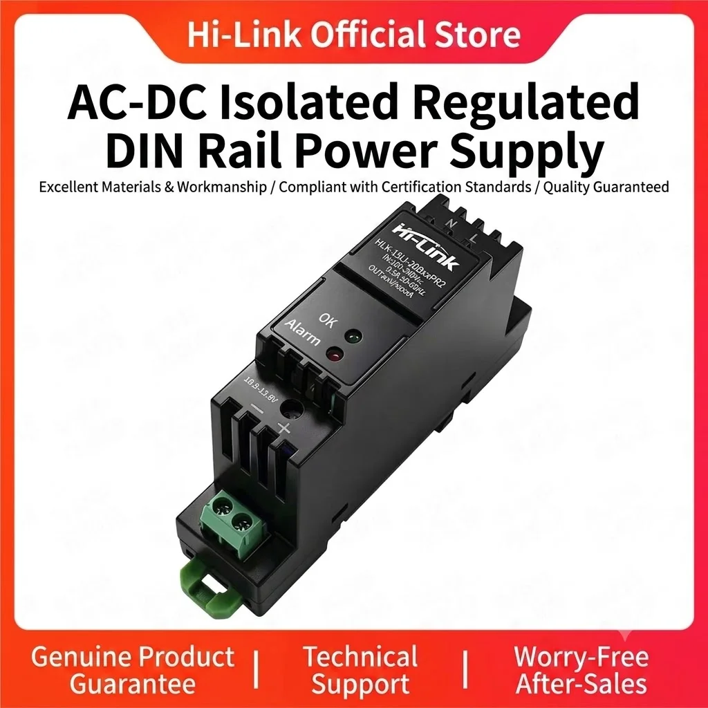 Hi-Link HLK-15LI-20BxxPR2 15W DIN Rail AC-DC Power Supply Module 85-264VAC Input Industrial Switching Power Converter