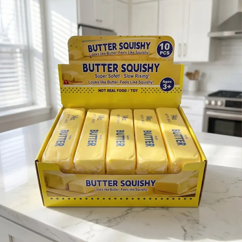 Butter Stick Squishy Toys Slow Rising Squeeze Toy Slow Rebound Butter Bar Brick Squishy Fidget Toy for Stress Relief Gift Toy