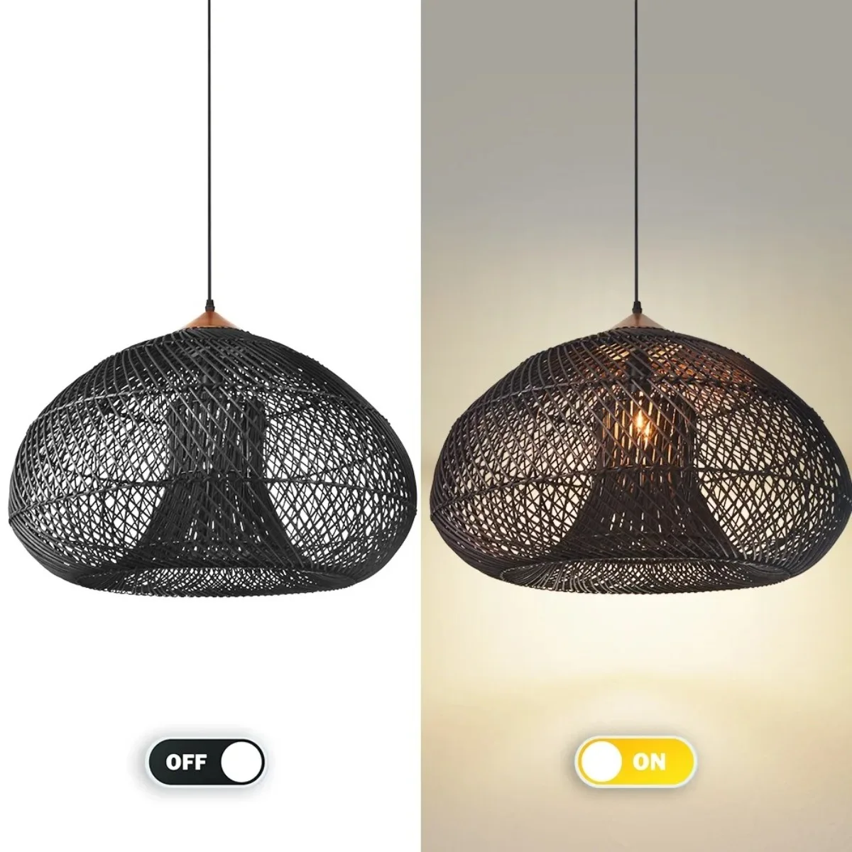 JOYINLED Wabi Sabi الروطان قلادة ضوء 35/60/80 سنتيمتر الرجعية الثريا الطبيعية الخوص مصباح السقف لغرفة الطعام غرفة المعيشة ضوء