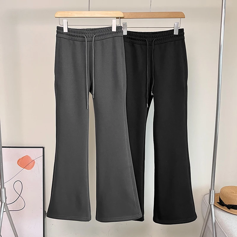 

Thiened Warmth Orlon Slim Fit Micro Flared Sports Casual Pants High Waist Other Material Ladies Autumn Winter New Arrival