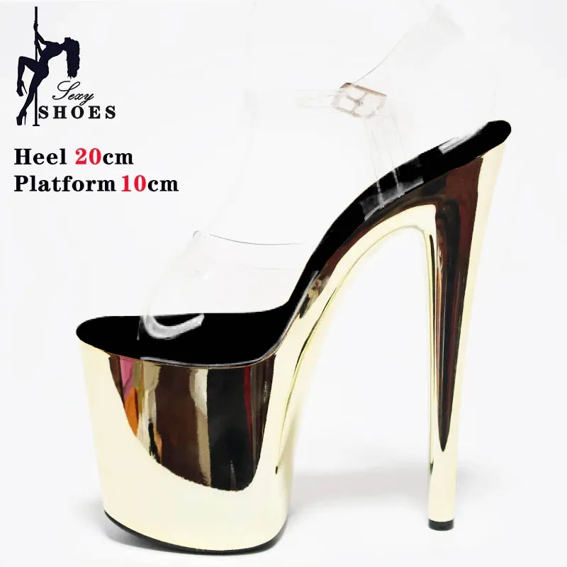 Voesnees 8 Zoll Frauen Glanz Galvani Ferse Sandalen Pole Dance Schuhe Sexy Stripper Nachtclub High Heels 20 CM Exotische Modelle zeigen 3