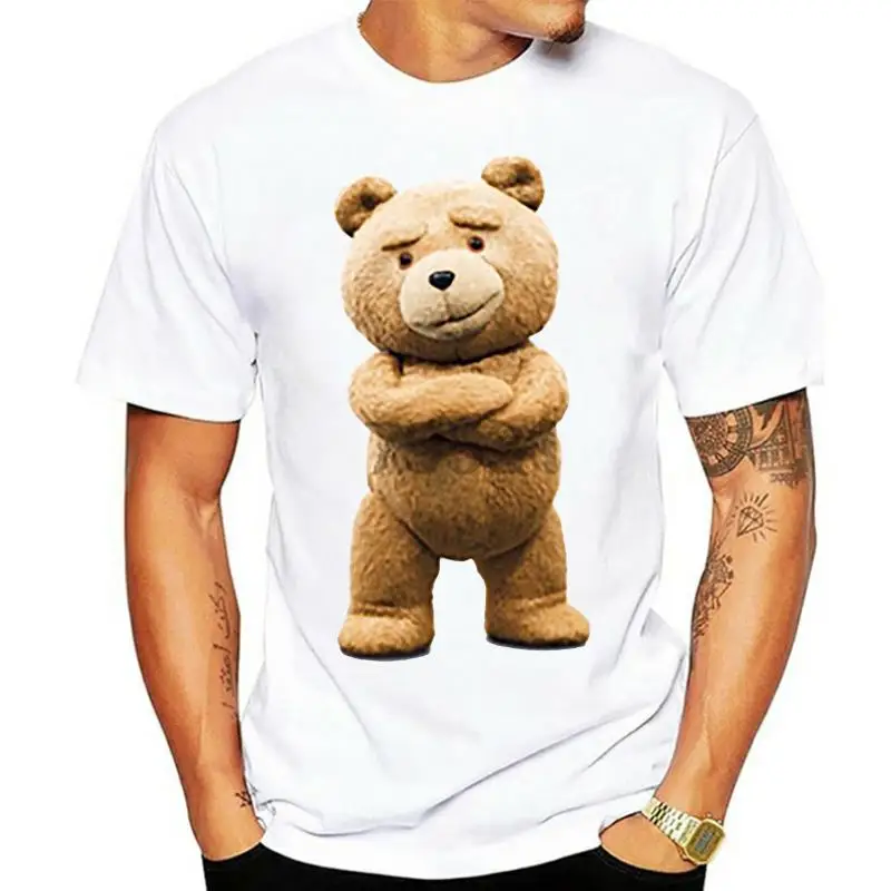 

New Mens Casual Cute Movie Ted 2 T Shirts 100% Cotton Short Sleeve O Neck White Tees Shirts Tops Clothing