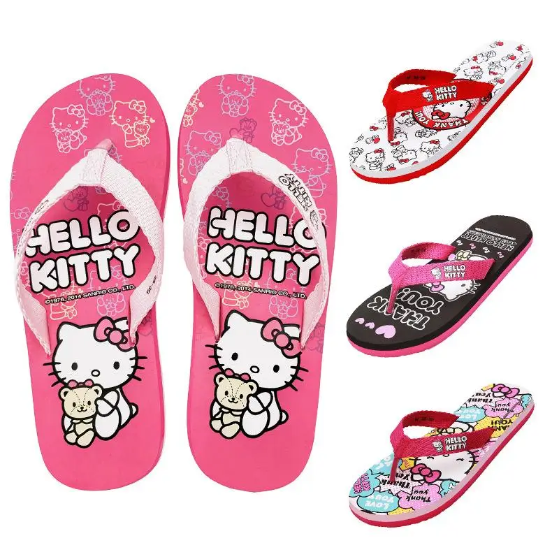 

Sanrio New Hello Kitty Kawaii Children's Flip-Flops Cartoon Kids Girl Shoes Anti-Slip Light Weight Outdoor Leisure Seaside Beach