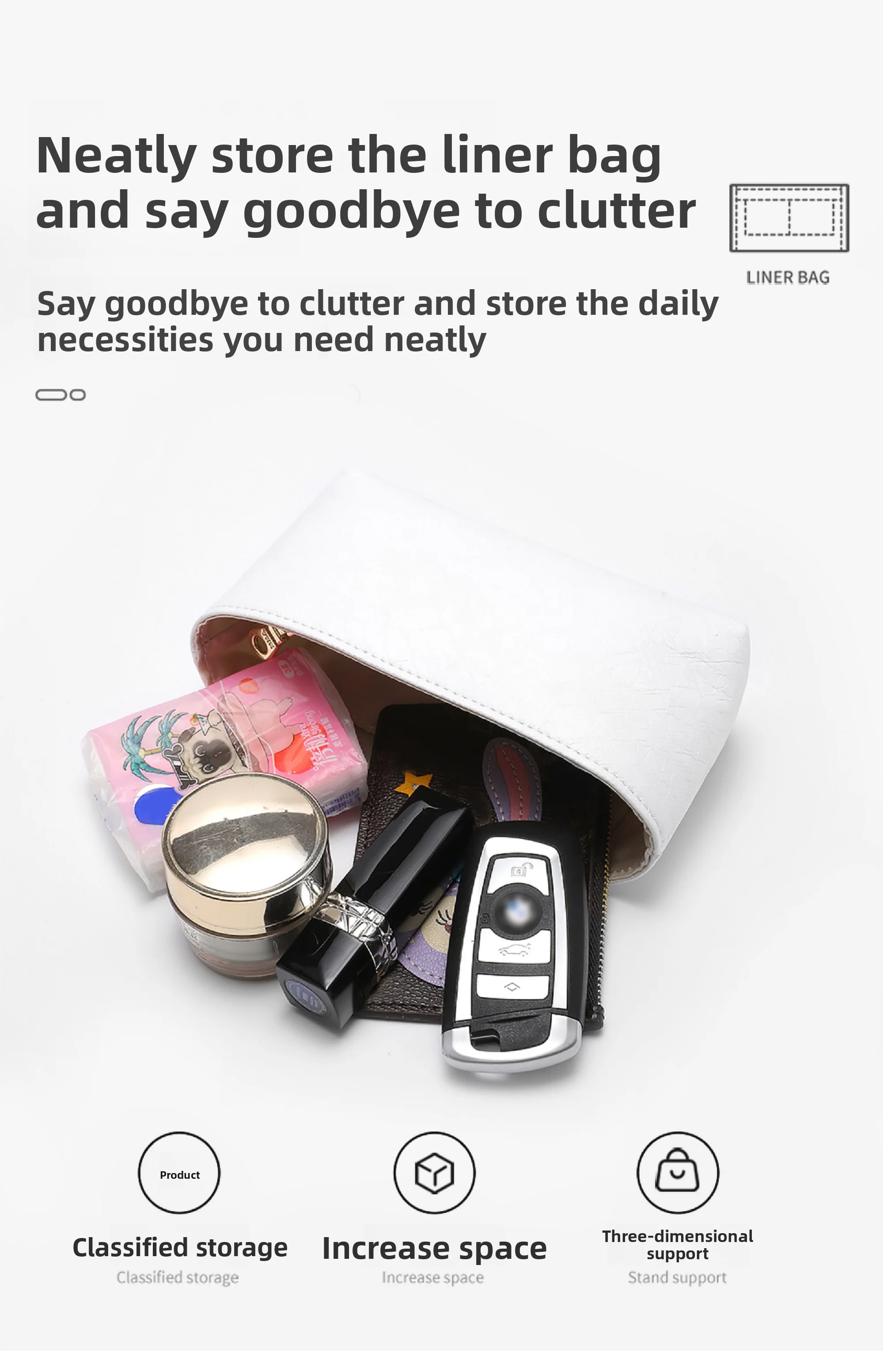 Bag Organizer Insert For Longchamp Mini Dupont Paper Bag Insert Storage Lightweight Bag Support Waterproof Bag Accessory