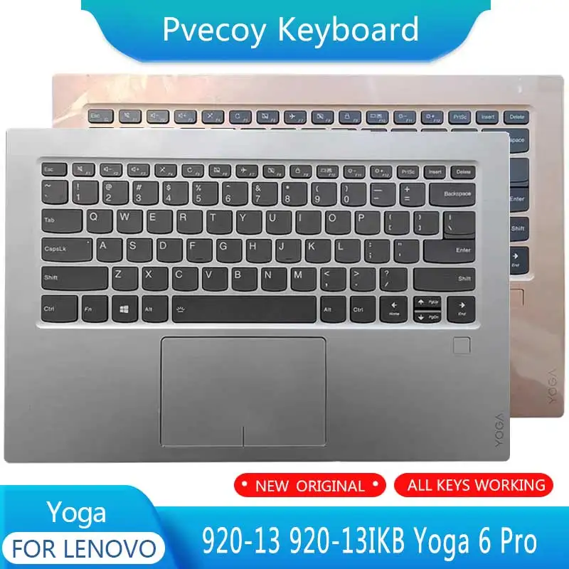 

New For Yoga 920-13 920-13IKB Yoga 6 Pro Laptop Palmrest Case Keyboard US English Version Upper Cover