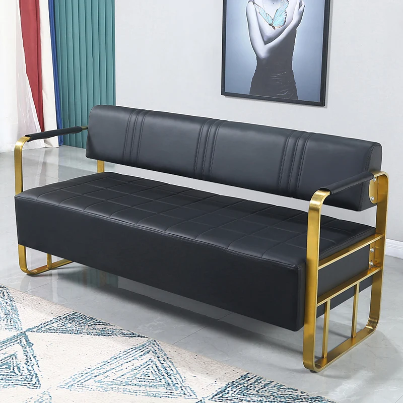 

Beauty and Hairdressing Station Waiting Sofa Barber Shop Reception Sofa Leather Waiting Chair