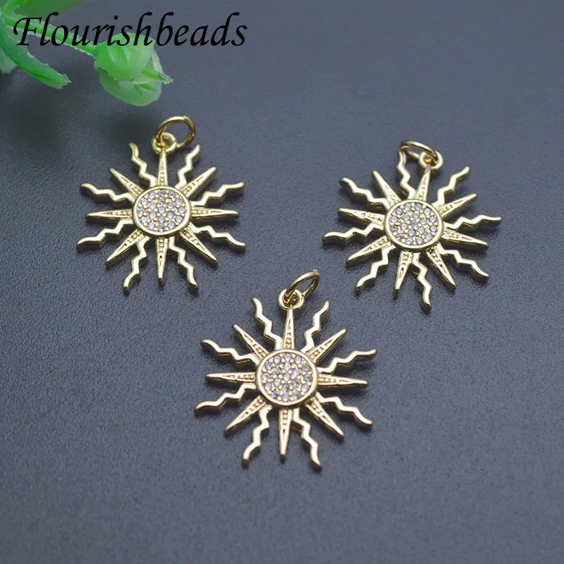 20mm Gold Color Sun Shape Charms Pendant for DIY Quality Earrings Necklace Jewelry Findings 20pcs/lot