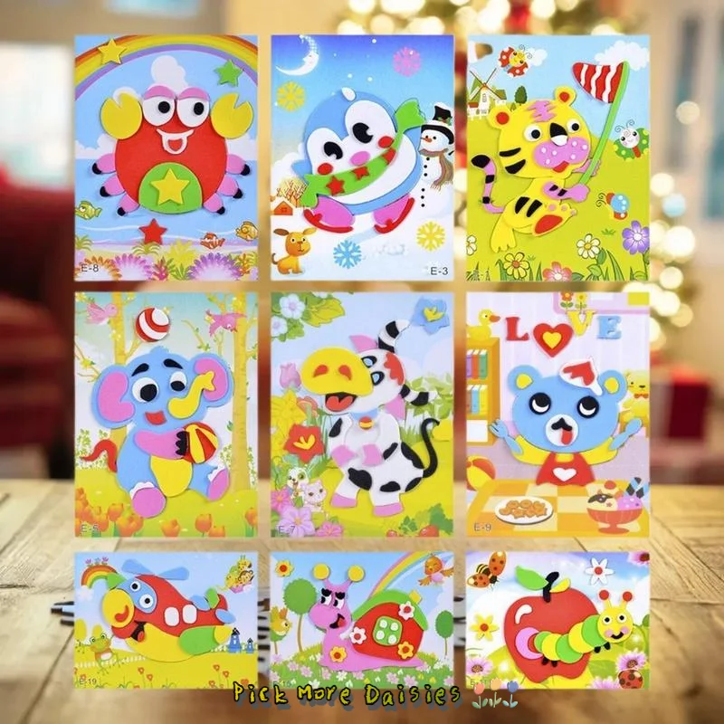 Универсальная головоломка с мультяшными животными; 10/20 шт; Детская игрушка-наклейка из пенопласта EVA «сделай сам»