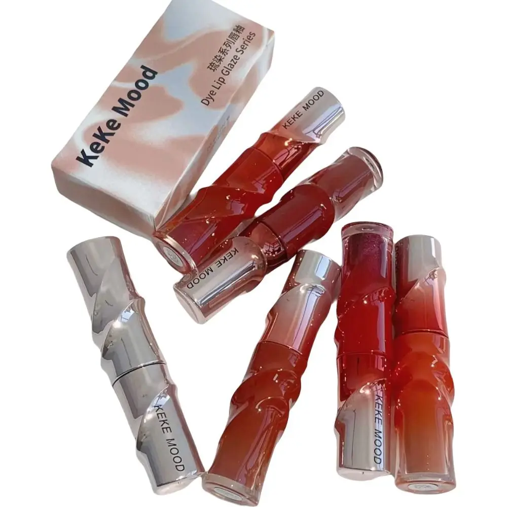 Koreaanse stijl Crystal Nude Lip Stain Sheer Nude Grey Glossy Lip Glaze Glitter Watery Shine Lip Tint