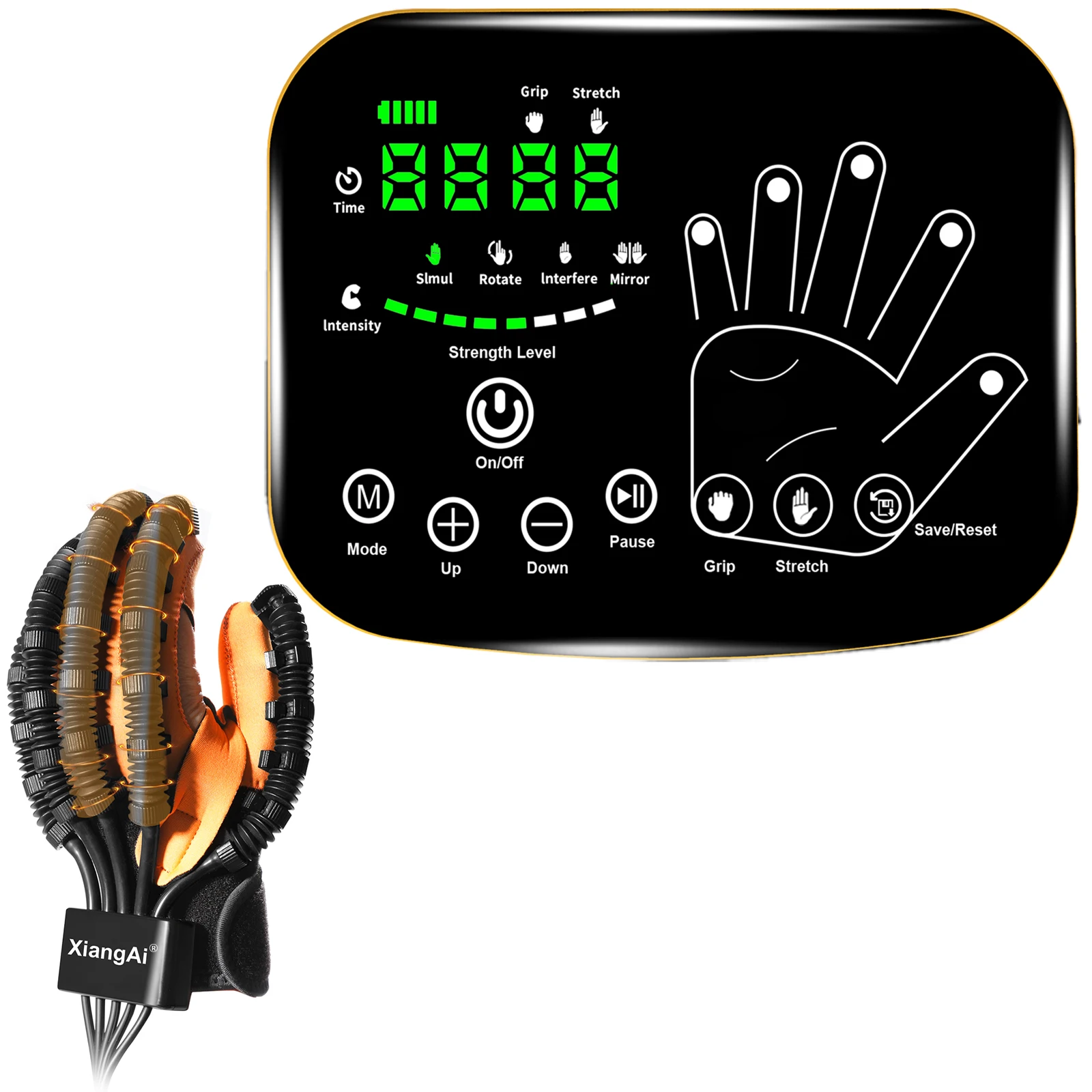 

Rehabilitation Robot Hand Glove, Adjustable Pressure & Training Speed with Soft Silicone Sleeve Hand Stroke Equipment, Robot Reh