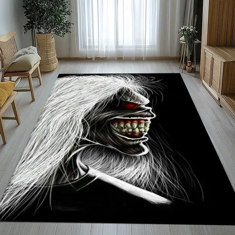 Eddie I-Iron M-Maiden Cartoon Sign Soft Non-Slip Large Area Rug for Living Room,Bedroom Playroom Carpet Mat for Sofa,Home Decor