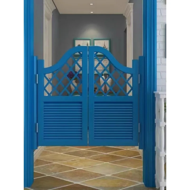 Solid wood denim  half waist partition  entrance corridor  two-way free kitchen door retro bar counter