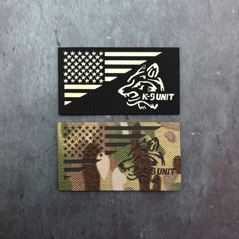 

A Flag Logo with Ir Reflective, Luminous Laser Stickers, Engraved Personalized Creative Chest Patches, Badge Patches with a Glow-In-The-Dark Effect, with Hook Fasteners on the Back, Suitable for Bags, Backpacks, Vests, and Clothing Embroidery Patches